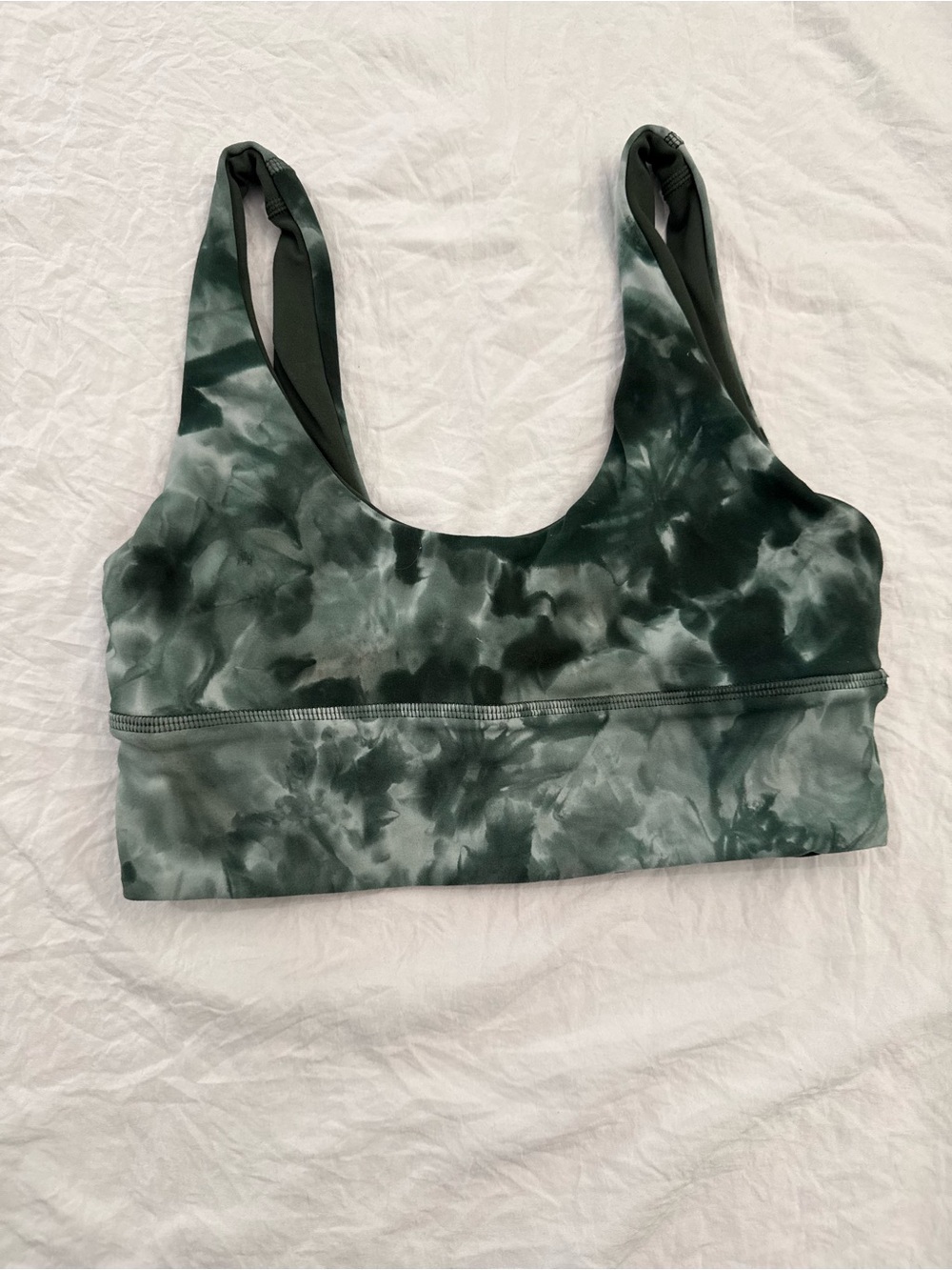 lululemon athletica Dark Green Tie-Dye Scoop Sports Bra